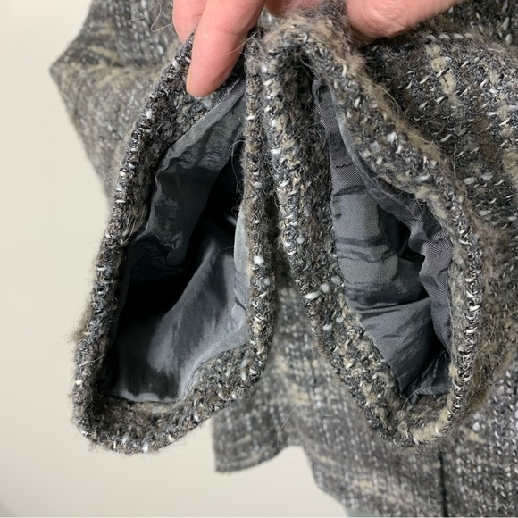 J jill tweed blazer jacket wool blend BGray Sz M Retro 60s Twee Classic - Picture 12 of 13